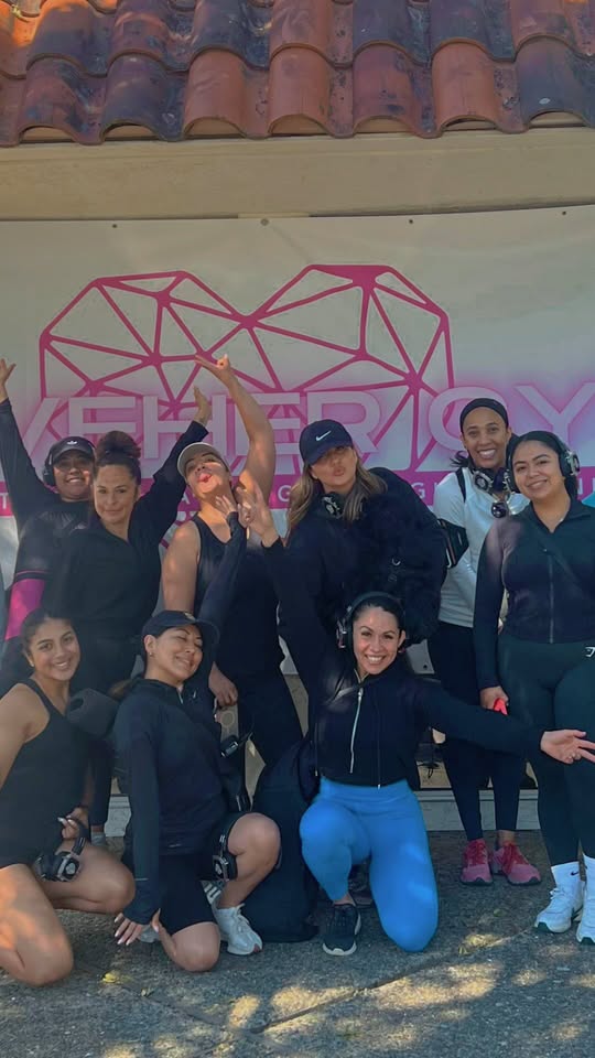 LOVEHER community on a real outdoor hike — every few weeks we connect