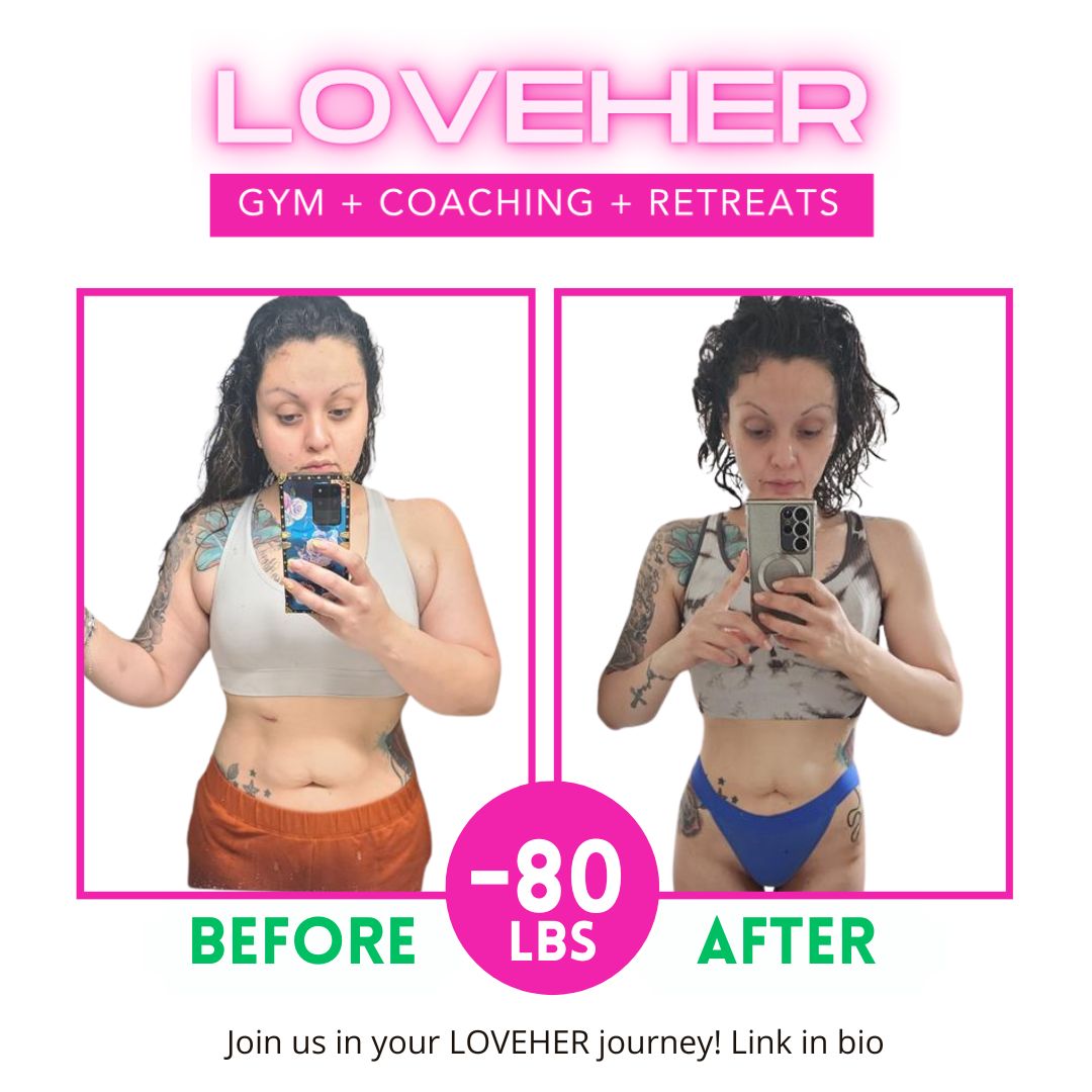 LOVEHER member before and after &mdash; 80 lbs lost